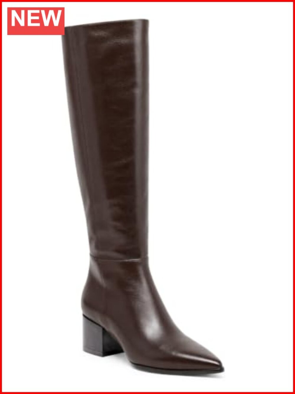 Womens Wide Calf Knee High Boots Chunky Heel Side Zipper Tall Boots